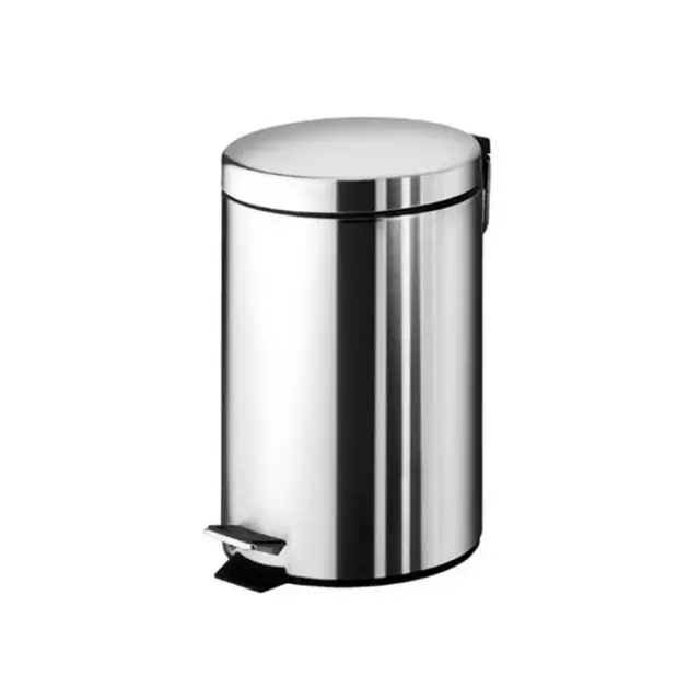 Colombo Hotel Collection Ведро для мусора 5л, с крышкой и педалью, цвет: нержавеющая сталь