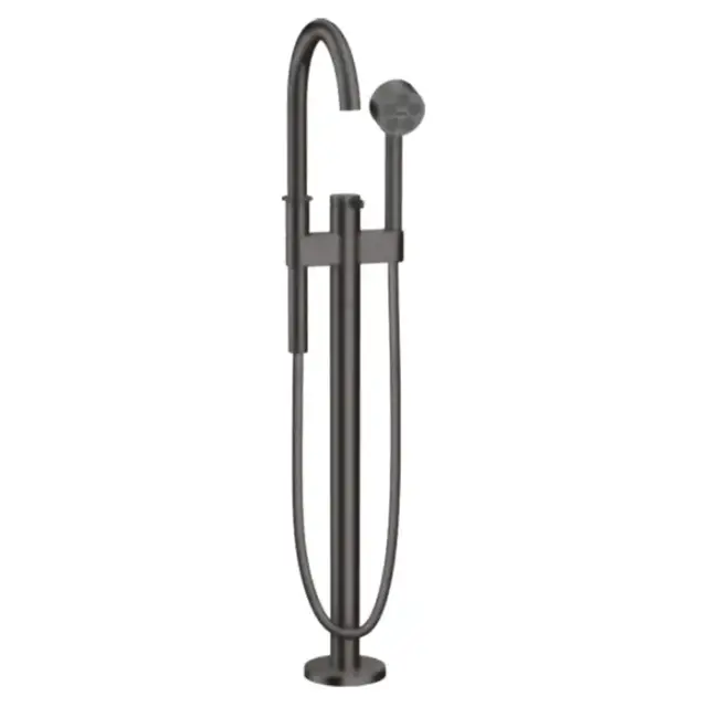 Axor One Смеситель для ванны, напольный, с ручным душем, цвет: шлифованный черный хром