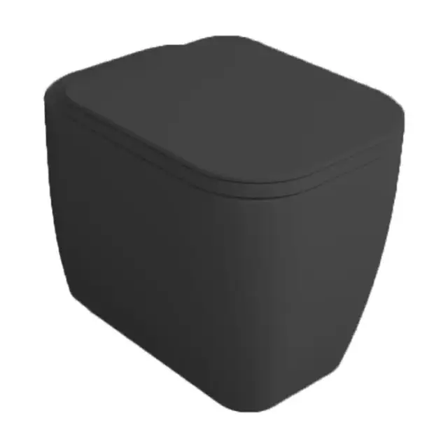 Simas Henges Унитаз напольный, безободковый 38х55см, цвет: черный глянцевый