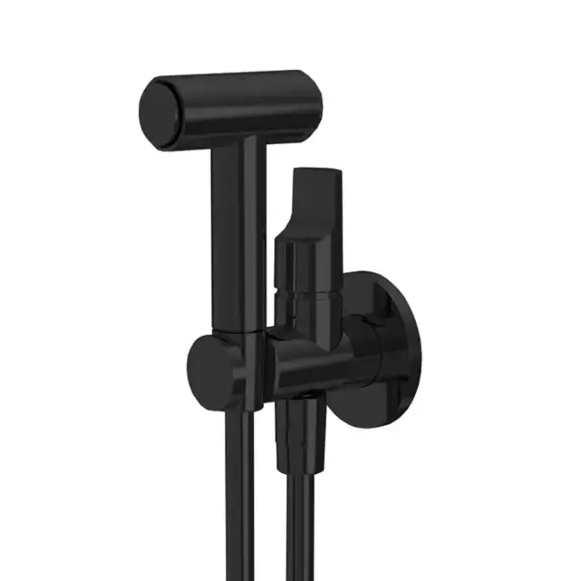 Fima Carlo Frattini Collettività Гигиенический душ, настенный, со шлангом 120см., цвет: черный матовый