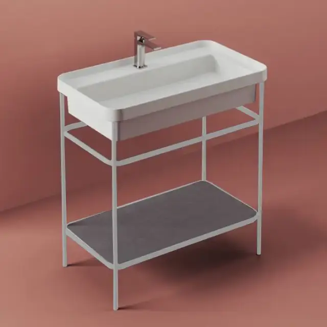 Artceram Fuori Scala Металлическая структура 40x57хh83см с раковиной на 1 отв. напольная, цвет: белый матовый