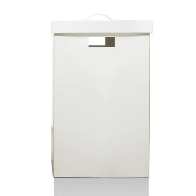 Decor Walther Brownie WB Корзина для белья 38.5x38.5x60.5, с крышкой, напольная, цвет: белая кожа