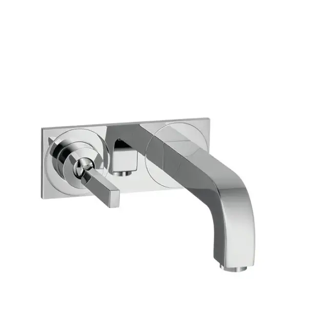 Axor Citterio Встраиваемый смеситель для раковины, на 2 отв., с панелью, излив: 225мм, с донным клапаном, внешняя часть, цвет: хром