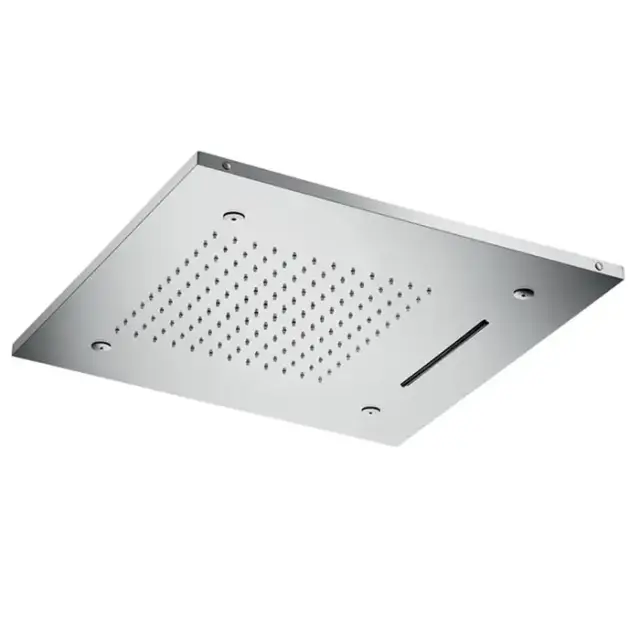 Almar Верхний душ, 49.8х49.8см., встраиваемый, 3 режима, хромотерапия, цвет: Mirror Stainless Steel