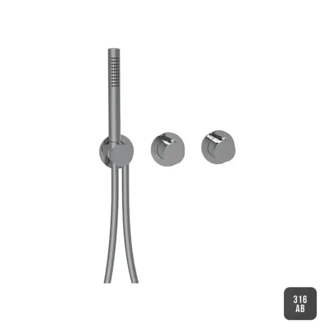 Almar 316 Stainless Steel Смеситель для душа, настенный, термостатический, цвет: Absolute Black. AB316