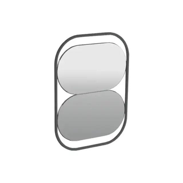 Simas Wave Зеркало настенное из 2 овальных зеркал 50х70 см, цвет: черный матовый