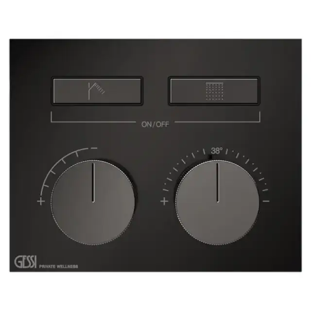 Gessi Hi-Fi Термостат для душа, с включением до 2 источников одновременно, внешняя часть, цвет: Black Metal PVD