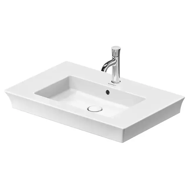 Duravit White Tulip Раковина накладная 75х49см, с переливом, с 1 отв., WonderGliss, цвет: белый