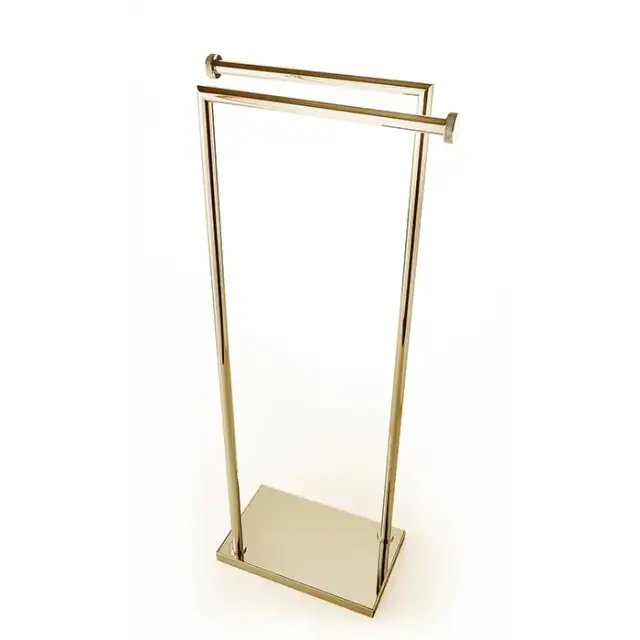 3SC Ribbon Напольная стойка с 2 полотенцедержателями, 83см, цвет: золото 24к. Lucido