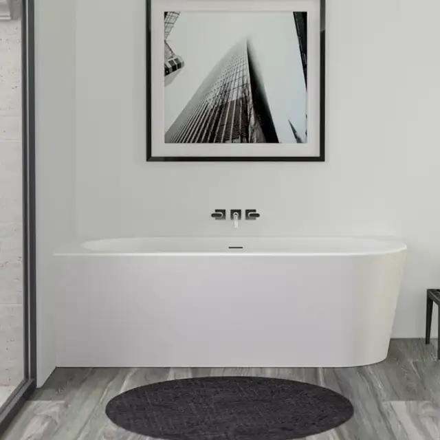 KNIEF Wall Corner R Ванна пристенная с монтажом в левый угол 180х80х60см, с щелевым переливом, цвет: белый со слив-переливом