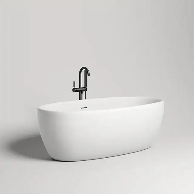 Salini Luce Ванна отдельностоящая 170х85х58cм, донный клапан &quot;Up&Down&quot;, сифон, слив-перелив, S-stone, цвет: белый матовый