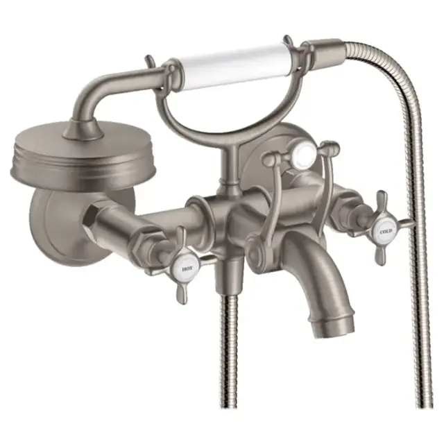 Axor Montreux Смеситель для ванны, настенный, с ручным душем, цвет: сталь