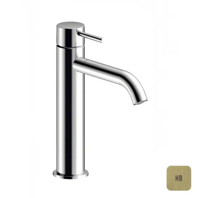 Almar Mixers Смеситель для раковины, высокий, 1 отв., без донного клапана, цвет: High Brass Brushed PVD