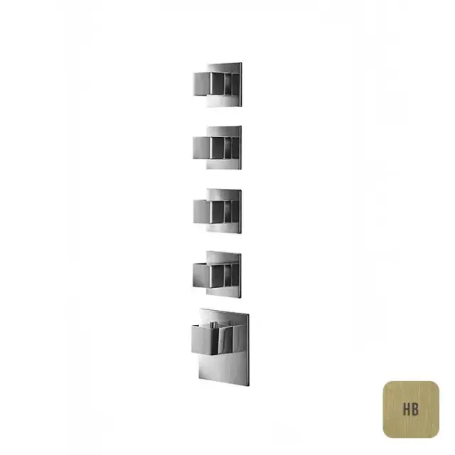 Almar High Flow Square Смеситель для душа, встраиваемый, термостатический, цвет: High Brass Brushed PVD