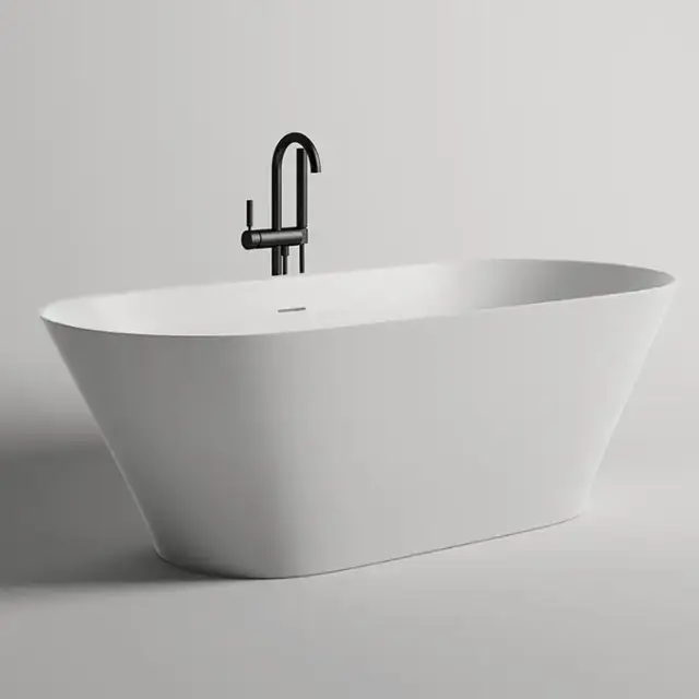 Salini Mona Ванна отдельностоящая 180x80x59.5cм, донный клапан &quot;Up&Down&quot;, сифон, слив-перелив, S-Stone, цвет: белый матовый