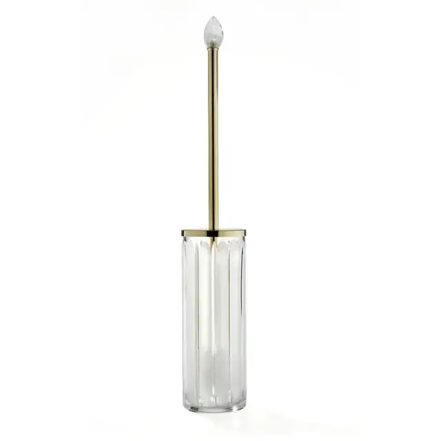 3SC Montblanc Ершик туалетный напольный 11xh66x11 см, цвет: прозрачный хрусталь/золото матовое