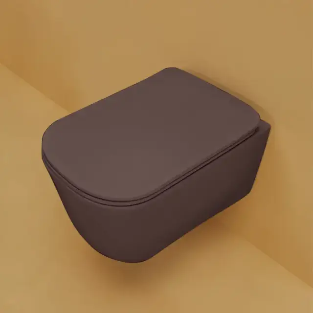 Kerasan Tribeca Унитаз подвесной 55см, безободковый, c креплением WB9N, цвет: Borgogna matt