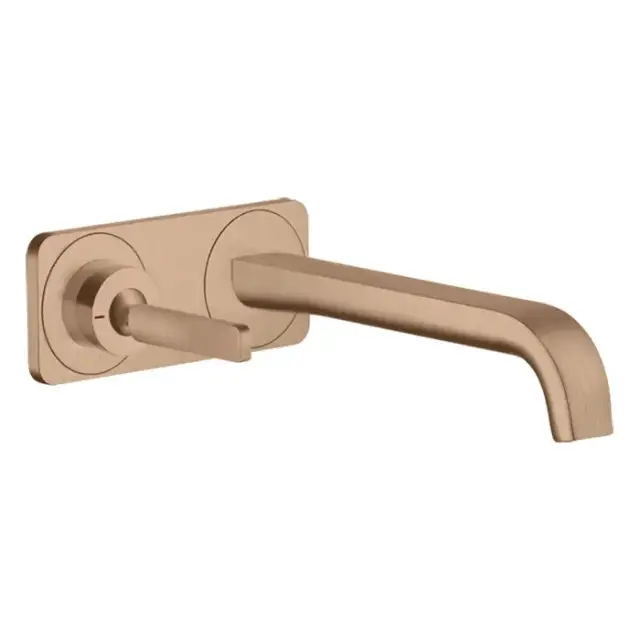 Axor Citterio E Смеситель для раковины, встраиваемый, излив: 22.1см., с панелью, цвет: шлифованное красное золото