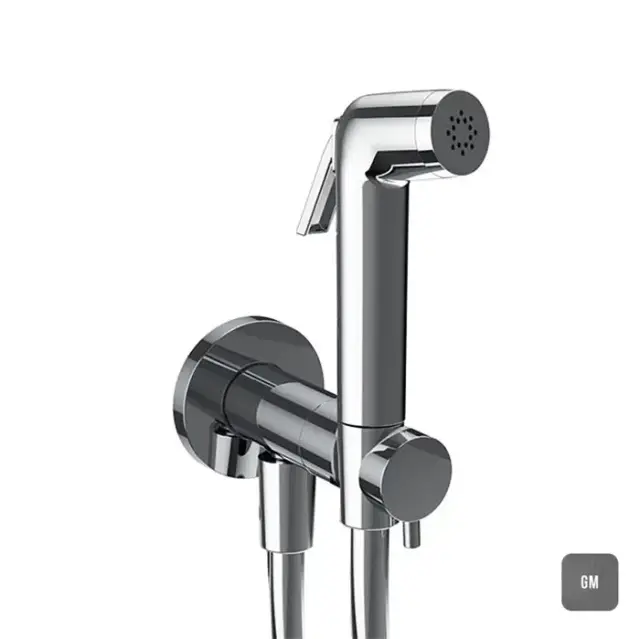 Almar Гигиенический душ со шлангом 120см., вывод с держателем и прогрессивный картридж, цвет: оружейный металл брашированный PVD