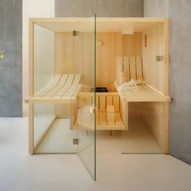 Effegibi Air 80 Corner Сауна 247x162x213см, угловая DX, цвет: осина термообработанная