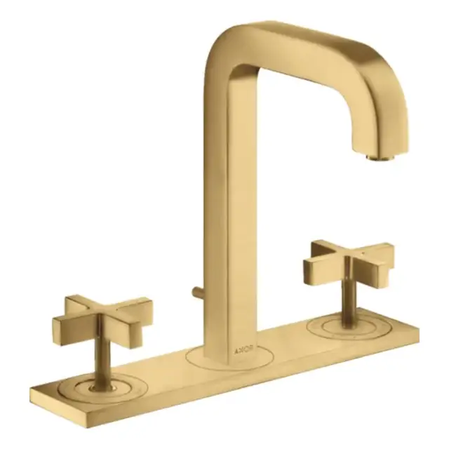 Axor Citterio Смеситель для раковины 170, на 3 отв., с панелью, с донным клапаном, цвет: шлифованное золото