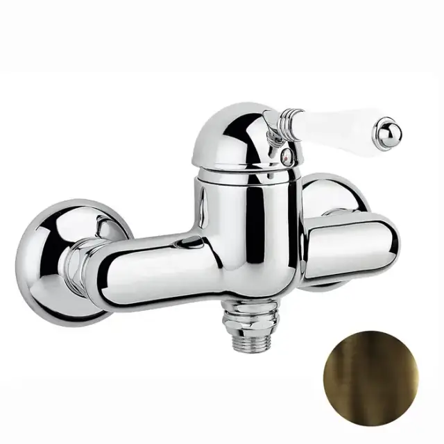 Nicolazzi P.m. Blanc Смеситель для душа однорычажный, вывод снизу 1/2&quot;, ручки белая керамика, цвет: тёмная бронза