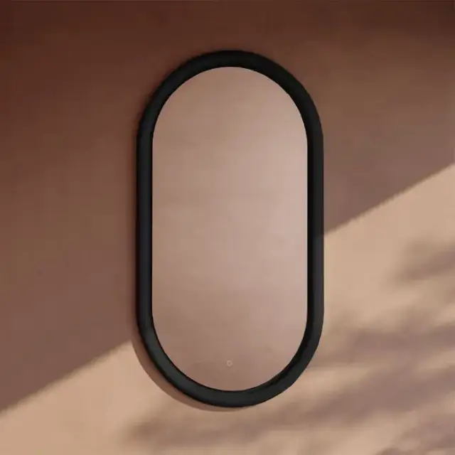 Artceram Milano Зеркало 55х100 см в керамической раме с LED-подсветкой и сенсорным выключателем, цвет: черный глянцевый