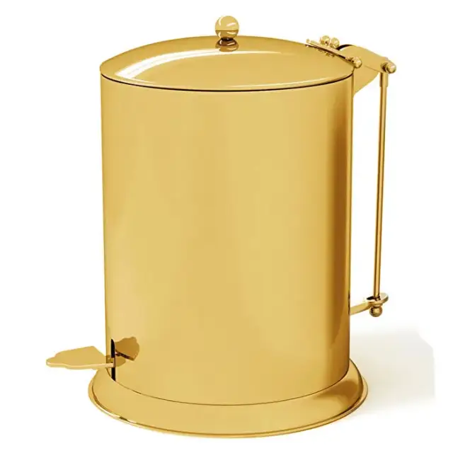 Devon&Devon Waltz Ведро для мусора, с крышкой и педалью, напольный, цвет: светлое золото
