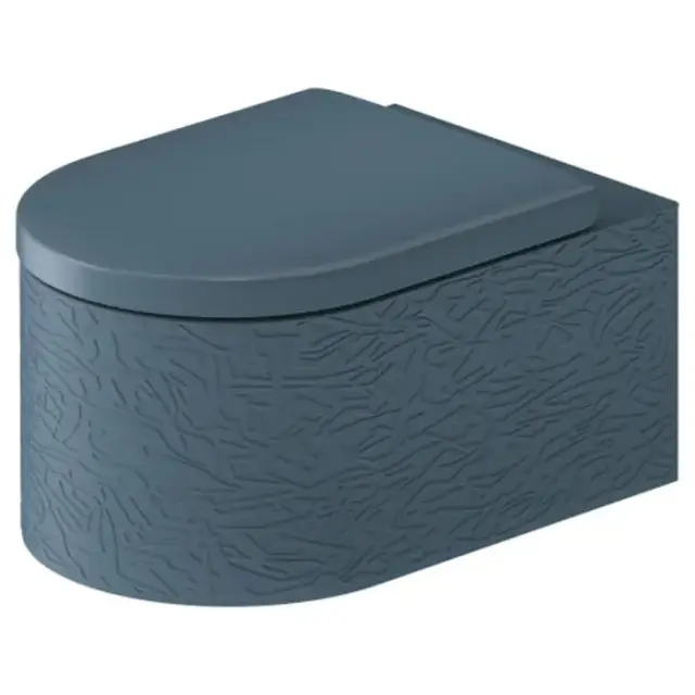 Duravit Millio Унитаз подвесной, 37х57см.,  декор &quot;Pattern&quot;, крепление в компл., цвет: синий матовый
