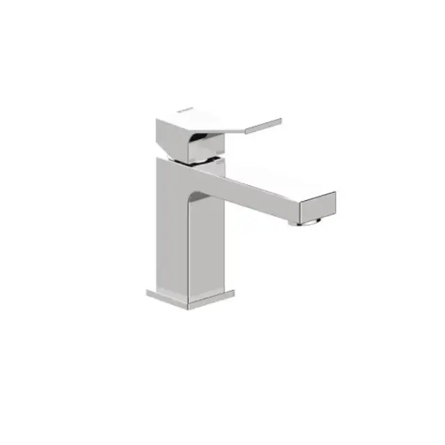 Bossini Aki Line Смеситель для раковины AKI-M с донным клапаном 1”1/4 и гибкая подводка из нерж. стали 3/8”., цвет: хром