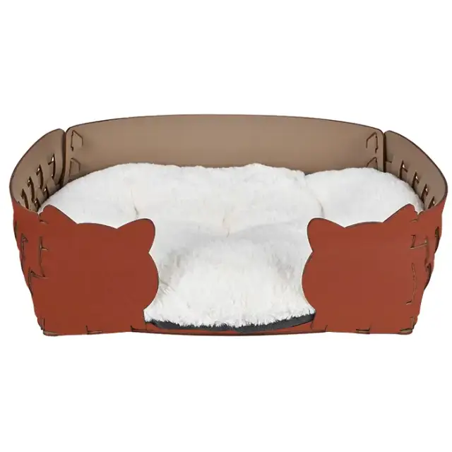 ADJ Лежанка Cat, 45x30xH15 см., цвет: коньяк/бордо