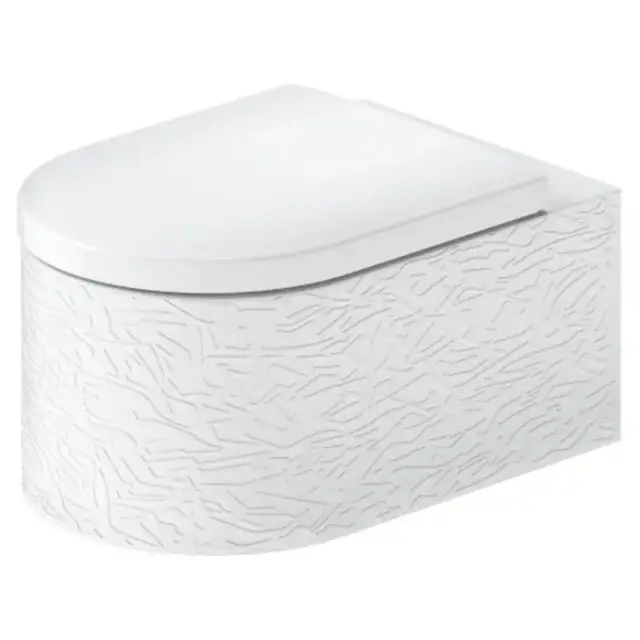Duravit Millio Унитаз подвесной, 37х57см.,  декор &quot;Pattern&quot;, крепление в компл., цвет: белый шелковисто-матовый