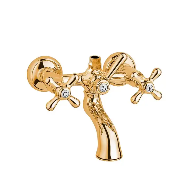 Nicolazzi Nuova Brenta Смеситель для ванны, с переключателем ванна/душ, вывод сверху 3/4&quot; (для душ. стойки), цвет: Gold Brass