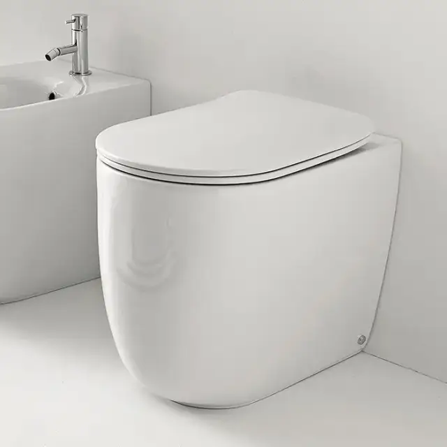 Kerasan Nolita Унитаз безободковый пристенный 55х35 см, с креплениями WB5N, цвет: белый глянцевый