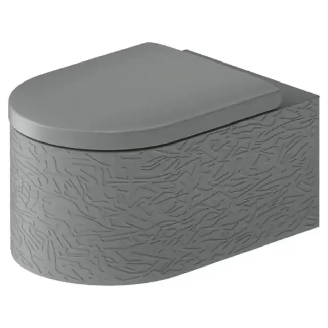 Duravit Millio Унитаз подвесной, 37х57см.,  декор &quot;Pattern&quot;, крепление в компл., цвет: светло-серый матовый