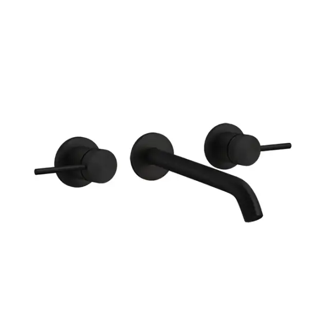 Gessi Flessa Встраиваемый смеситель для раковины на 3 отверстия с изливом, без донного клапана. внешняя часть, цвет:Black XL