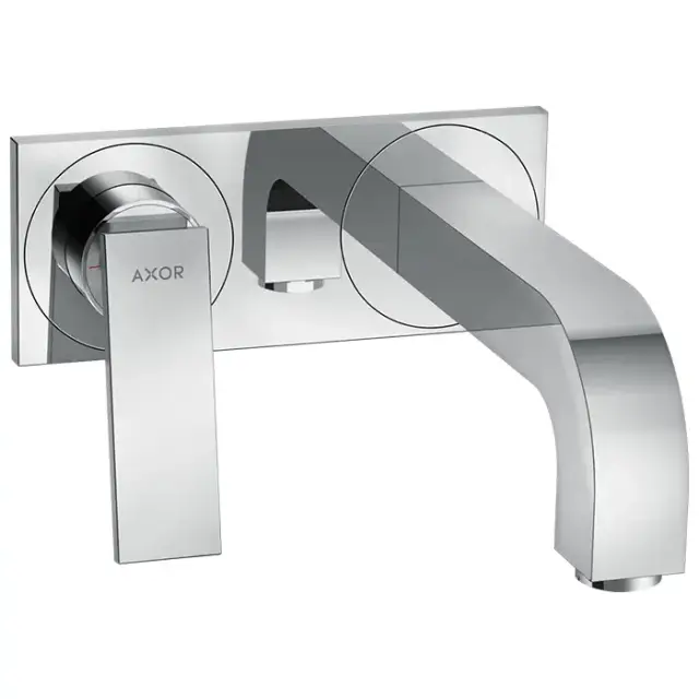 Axor Citterio Смеситель для раковины, встраиваемый, излив 220 мм, с панелью, внешняя часть, цвет: хром