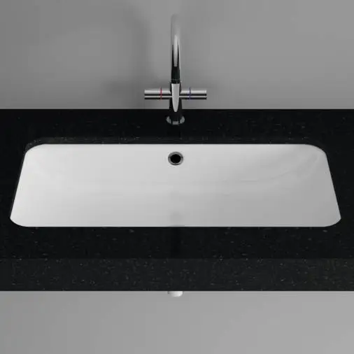 Bette One Раковина встраиваемая снизу, 76.7х40х13см, без отв., с шумоизоляцией, с переливом, сталь, цвет: белый