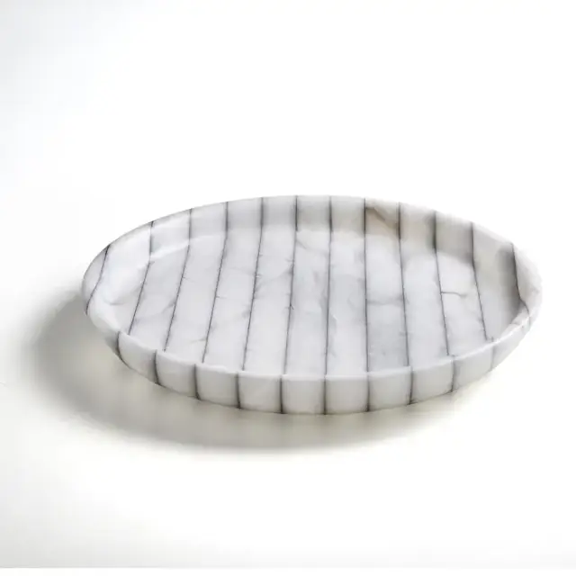 3SC RIGATO Лоток универсальный, настольный, цвет: натуральный ALABASTRO/хром