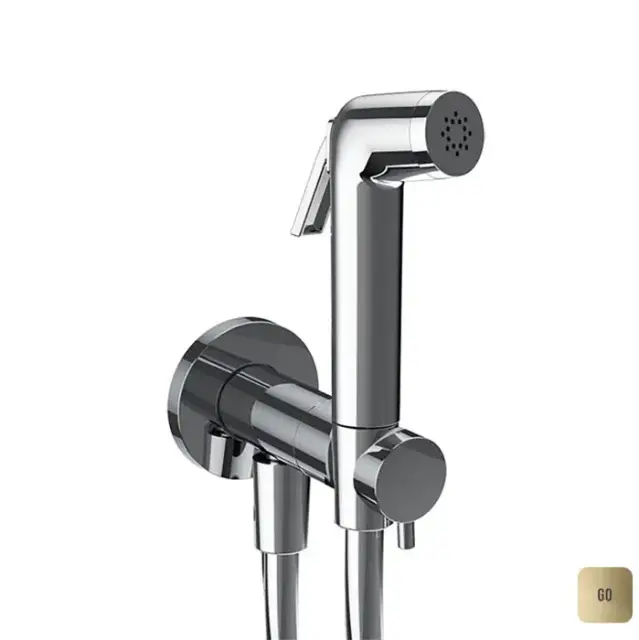 Almar Atthis Гигиенический комплект с прогрессивным смесит., в комплекте со втраиваемой частью, цвет: золото PVD полированый.