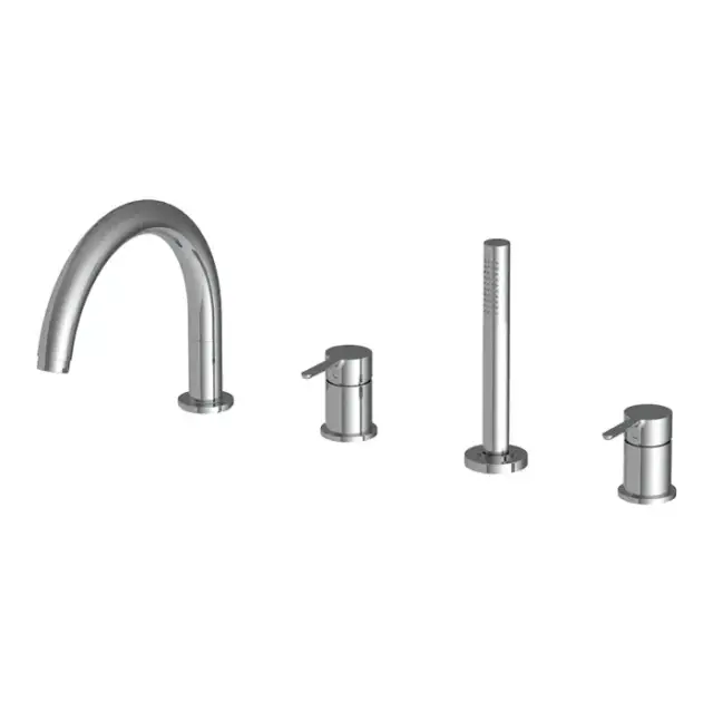 Fima Carlo Frattini Snap Смеситель на борт ванны, на 4 отв., с ручным душем, цвет: хром