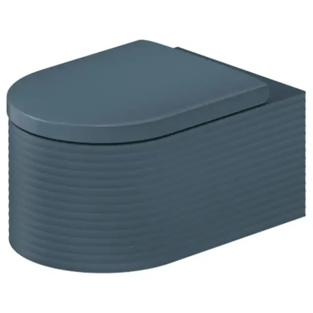Duravit Millio Унитаз подвесной, 37х57см.,  декор &quot;Grooves&quot;, крепление в компл., цвет: синий матовый