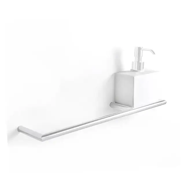 3SC Guy Полотенцедержатель и дозатор, 40см., справа, подвесной, композит Solid Surface, цвет: белый матовый/белый матовый