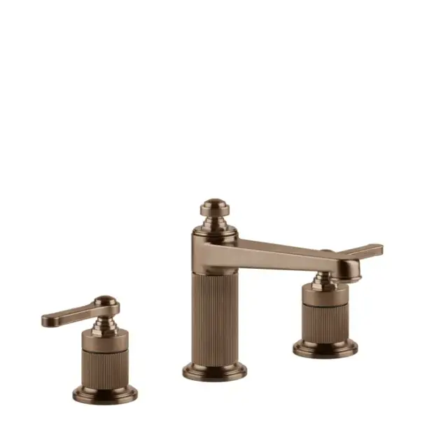 Gessi Venti20 Смеситель для раковины, на 3 отв., высота излива 98 мм., с донным клапаном, цвет: Copper Brushed PVD