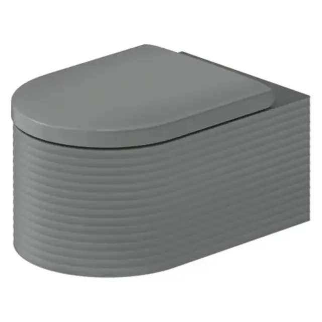 Duravit Millio Унитаз подвесной, 37х57см.,  декор &quot;Grooves&quot;, крепление в компл., цвет: светло-серый матовый