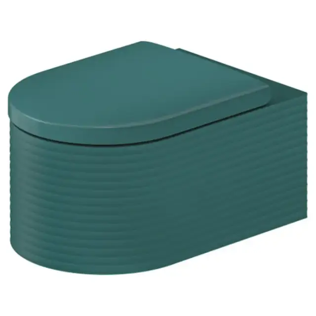 Duravit Millio Унитаз подвесной, 37х57см.,  декор &quot;Grooves&quot;, крепление в компл., цвет: аквамарин матовый