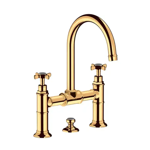 Axor Montreux Смеситель для раковины, на 3 отв., излив 175мм, с донным клапаном, цвет: полированное золото