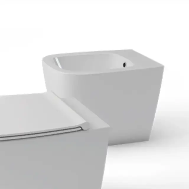 Globo Genesis Биде напольное приставное 55х36см, с1отв для смеситель, с креплением, цвет: белый