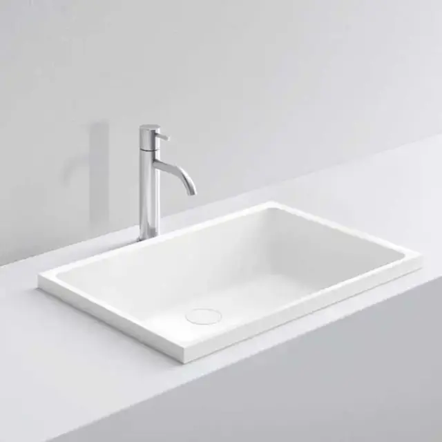 NOORTH milldue edition Раковина 59х38х12 см, без отв., полувстраиваемая, цвет: белый