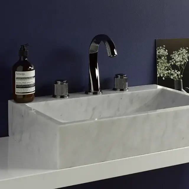 THG Jaipur metal Смеситель для раковины, 3 отв., цвет: хром